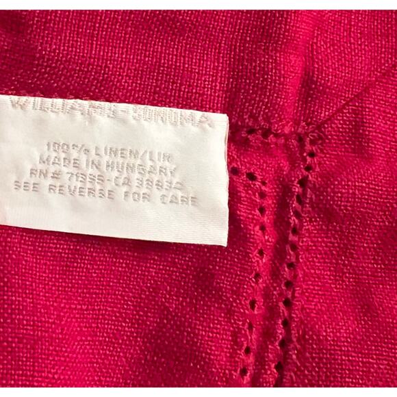 Williams-Sonoma Tablecloth Solid Red 100% Linen Double Hem Stitched 67x120” - Picture 8 of 8